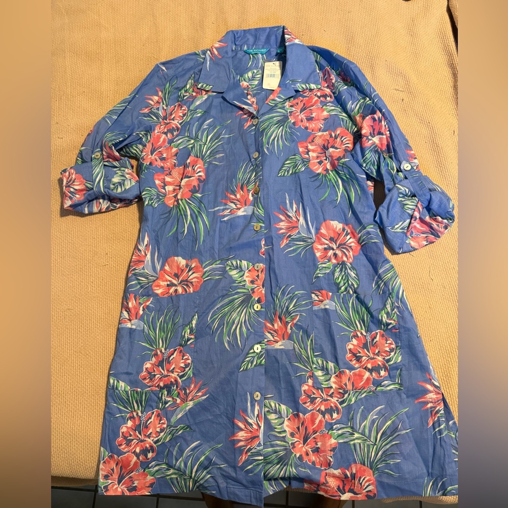 NWT Tori Richard Rock Hula-Harmony Shirt/Dress/Swim Coverup